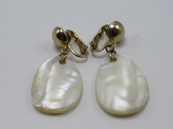 Iridescent Abalone Large Shell Earrings