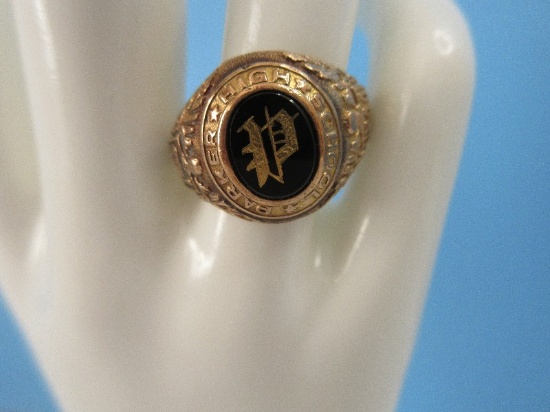 Scarce Find 10k Gold 1949 Parker High School Class Ring Hales Greenville