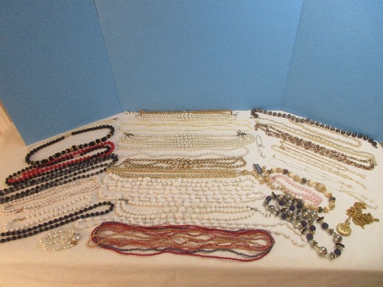 Jewelry Collection Faux Pearls, Beaded Necklaces, Multi-Color Beaded, Trifari