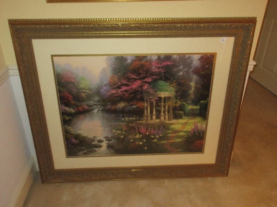 Magnificent Thomas Kinkade Fine Artwork Titled "The Garden of Prayer" Offset Lithograph