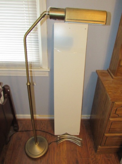 Tall Brass Ott-Lite Hanging Lamp Spindle Body