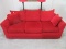 J. Rarmond Collection Maroon Transitional Modern Style Sofa w/ 2 Accent Pillows