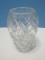 Exquisite Heavy Lead Crystal Frosted Tile Optic Swirl Design 9 1/4