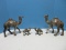 Set - 4 Bobo Cast Metal Camel Statuettes Ornate Embossed Detailed Saddles