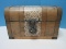 Old World Style Wooden Keepsake Coffer Chest Center Damask Design
