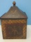 Wilco Imports Inc. Tin Rustic Old World Caddy Box Hand Painted Scroll Foliage