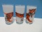 Scarce Find Set - 4 Anchor Hocking Glass Esso Exxon Tiger Mascot Logo Tall Flat Tumblers