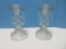 Pair - Indiana Glass Pressed Glass Line #174 Clear 8