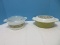 4 Pieces - Vintage Pyrex Casserole Baking Dishes Autumn Floral Verde Green 1 1/2qt.