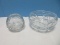 Group - Lead Crystal Cupped Rose Bowl Diamond & File Pattern 4