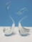 Art Glass Vintage Pair ACC Crystal Swan Figurines 10