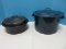 Group - Black Enamel Graniteware Round 9 3/4