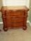 Refined Broyhill Furniture Heart Pine Bow Front 3 Drawer Nightstand