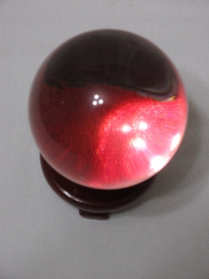 Clear Crystal Ball Sphere w/ Display Stand