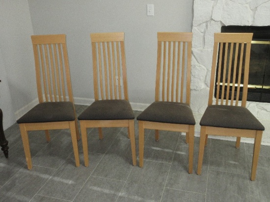 Awesome Set - 4 Calligaris Furniture Italian Modern Chicago Maple Dining Chairs
