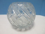 Exquisite Heavy Lead Crystal Frosted Tile Optic Swirl Design 7