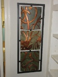 Embossed Triple Convex Tile Scroll Foliage Design Panels Metal Wall Sculpture