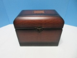 Refined French Inspired Keepsake Coffer Chest Box Faint Basket Weave Design