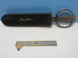 Too Cool Stuart Kern America Mid-Century Set Letter Opener, Scissors & Leather Case