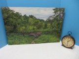 Group - Forgotten Bridge & Brook Landscape Scene Signed Photograph Wrap Around Canvas