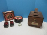 Group - Kiwi Hand Crafted Shoe valet Dovetail Case & Classic Shoe Care Kit Tin
