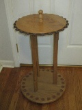 Awesome Oak Spinning Floor Round Fishing Rod Rack Stand 24 Capacity Total