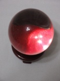 Clear Crystal Ball Sphere w/ Display Stand