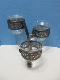 Resplendent Epergne Timeless Centerpiece Trio Tiered Pierced Scroll Acanthus Leaves