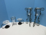 Group - Pair Wrought Iron Tuscany Style Votive 13 1/2