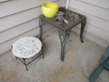 Group - Cast Iron Old World European Pierced Medallion Design Accent Patio Table