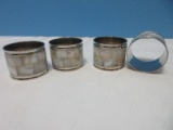 Set - 4 Mother of Pearl Stainless Napkin Rings