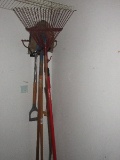 Group - Misc. Hand Tools, Brass Field Gorrie Shovel, Hard Rake, 12ft Tree Pruner, Etc.