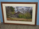 Weathered Barn Overgrown Landscape Original Photograph Artist Signed Lower Right
