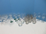 Bar & Glassware Collection - 8 Libbey Glass Silver Leaf Pattern 5 1/2