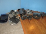 Group - Pots, Pans, glass Pyrex Cobalt Blue Baking Dishes, Perfect Pan Cake Pan, Loaf Pans