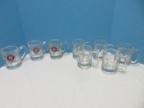 Set - 8 Heavy Pressed Glass A&W Root Beer 4 1/4