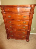 Refined Broyhill Furniture Heart Pine Bow Front Bureau Chest of Drawers