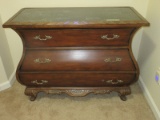 Elegant French Parisian Bombay Style Chest Green Veneer Marble Top