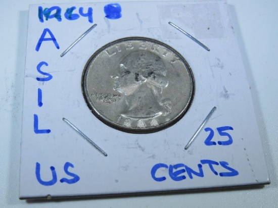 1964 US Washington Silver Quarter