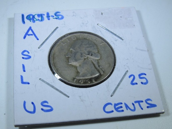 1951-S Silver US Quarter Dollar