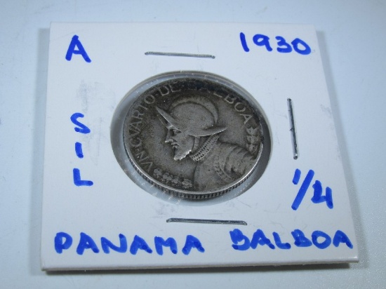 1930 Silver Quarter Panama Balboa