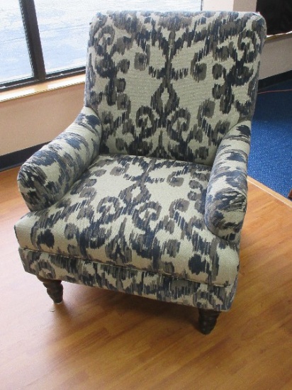 H.M. Richards Inc. Furniture Striking Transitional Modern Lounge Arm Chair Rolled Back