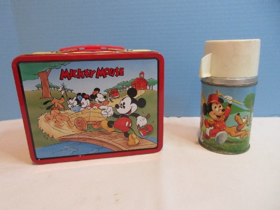 Scarce Find Vintage Aladdin Half Pint 8oz. Walt Disney Mickey Mouse Club Lunch Box Thermos
