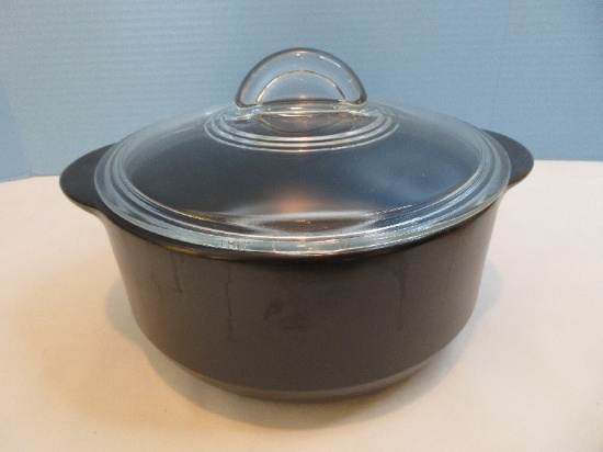 Pampered Chef Rockcrok 4qt Stoneware Dutch Oven w/ Vision Glass Lid