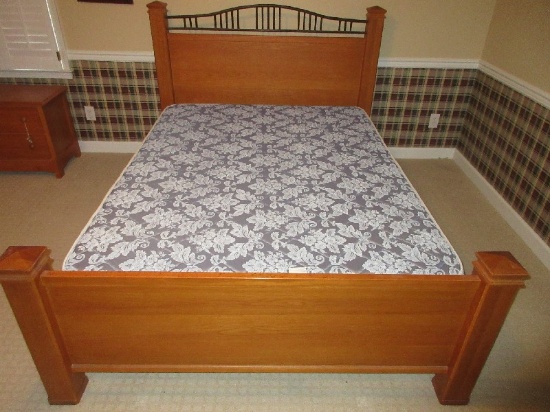 Thomasville Furniture Impressions Collection Arts & Crafts Mission Style Oak Queen Size Bed