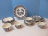 20 Pieces - Homer Laughlin China Shakespeare Country Blue/White Stratwood Collection
