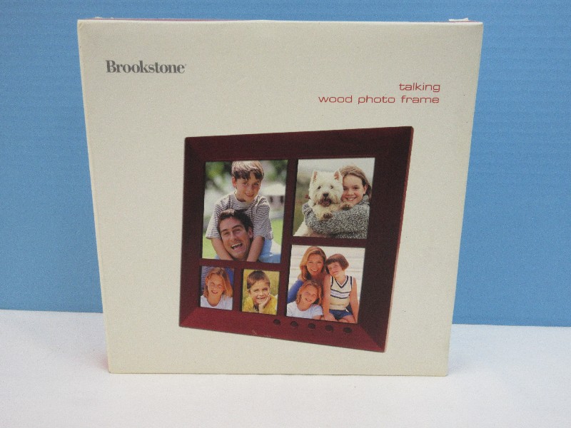 Brookstone Talking Wood Photo Picture Frame Proxibid