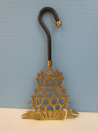 Hampton Brass Fireplace Damper Pull Hook Intricate Pineapple Design