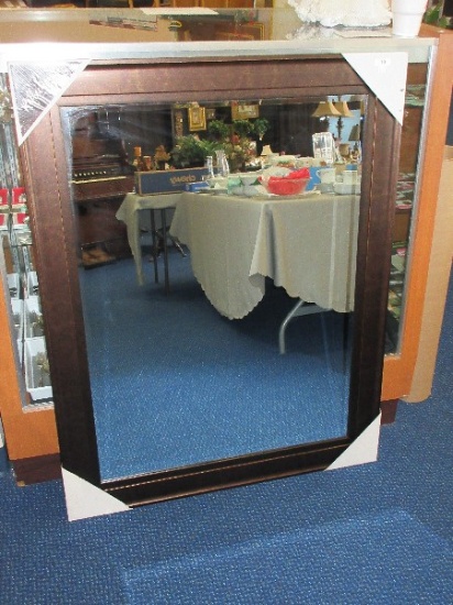 Kirklands Reflections Collection Bronze Patina Slope Design Framed Beveled Mirror