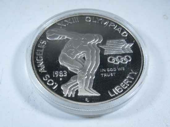 Collector 1983 Proof Silver J.S. One Dollar "Los Angeles XXIII Olympiad"